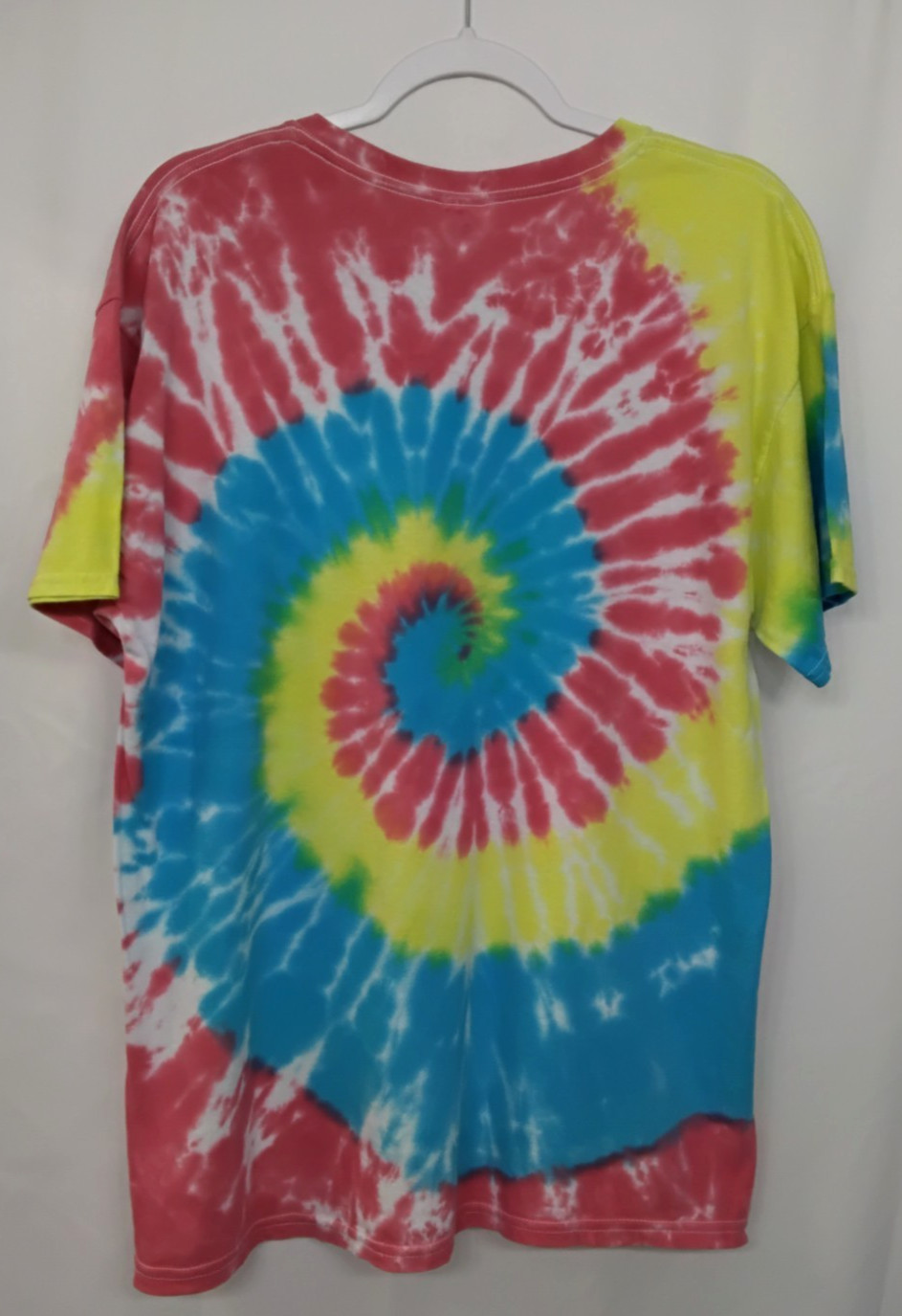 New Tie Dye Men's T-Shirt Yellow Blue Adult Large Multicolor Summer Spiral gallery