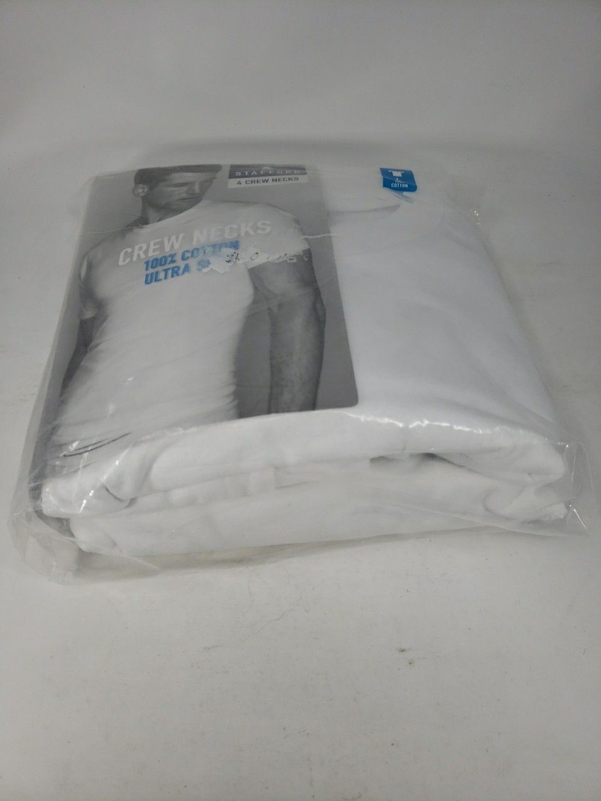 Stafford JCP Large 4 Crew Neck T-Shirts 100% Cotton Ultra Soft NOS Open Package gallery