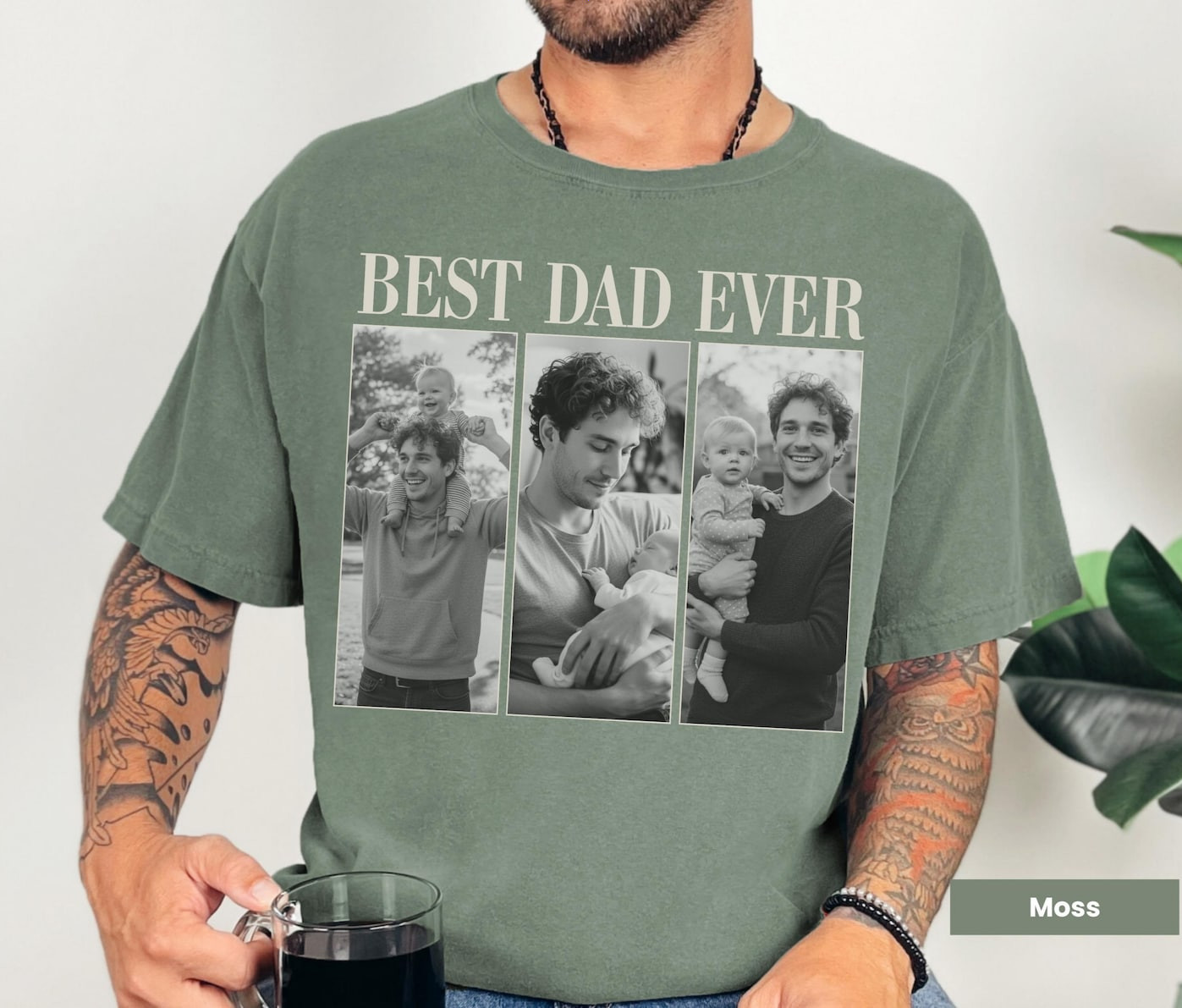 Custom Photo Dad Shirt Personalized Dad Picture Unisex Graphic Tee gallery