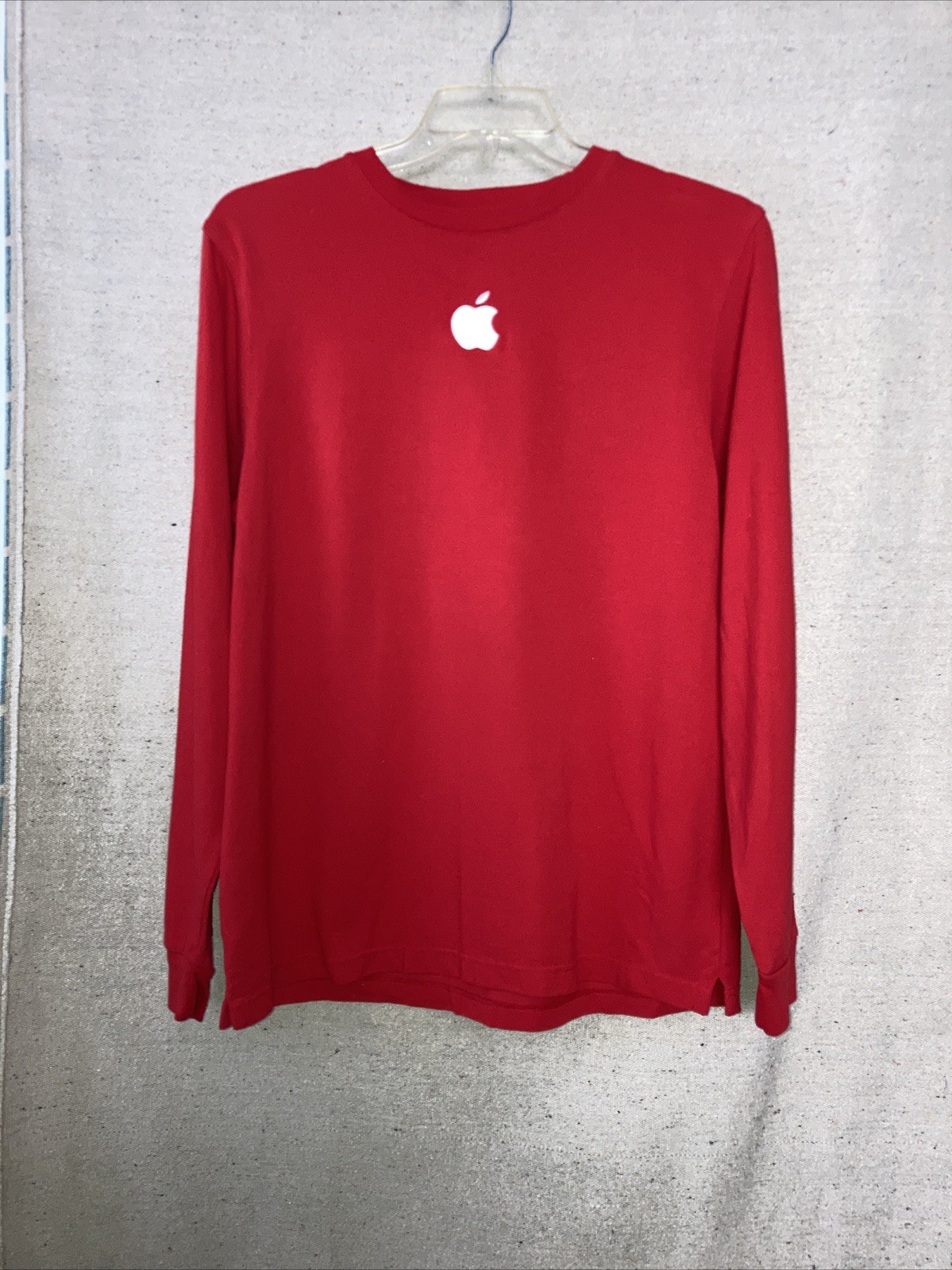 Apple Computer Red Shirt Men’s Long Sleeve Employee Geek Embroidered New L New gallery