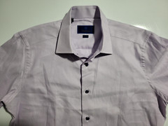 David Donahue Button Shirt Mens Large Trim Fit Light Purple Collared Formal