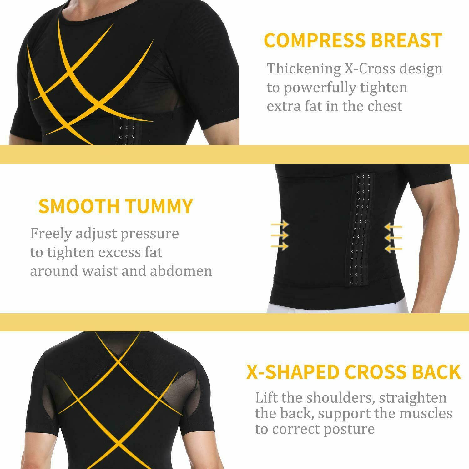 Men's Slimming Body Shaper Vest T-Shirt Compression Tank Tummy Control Shapewear gallery