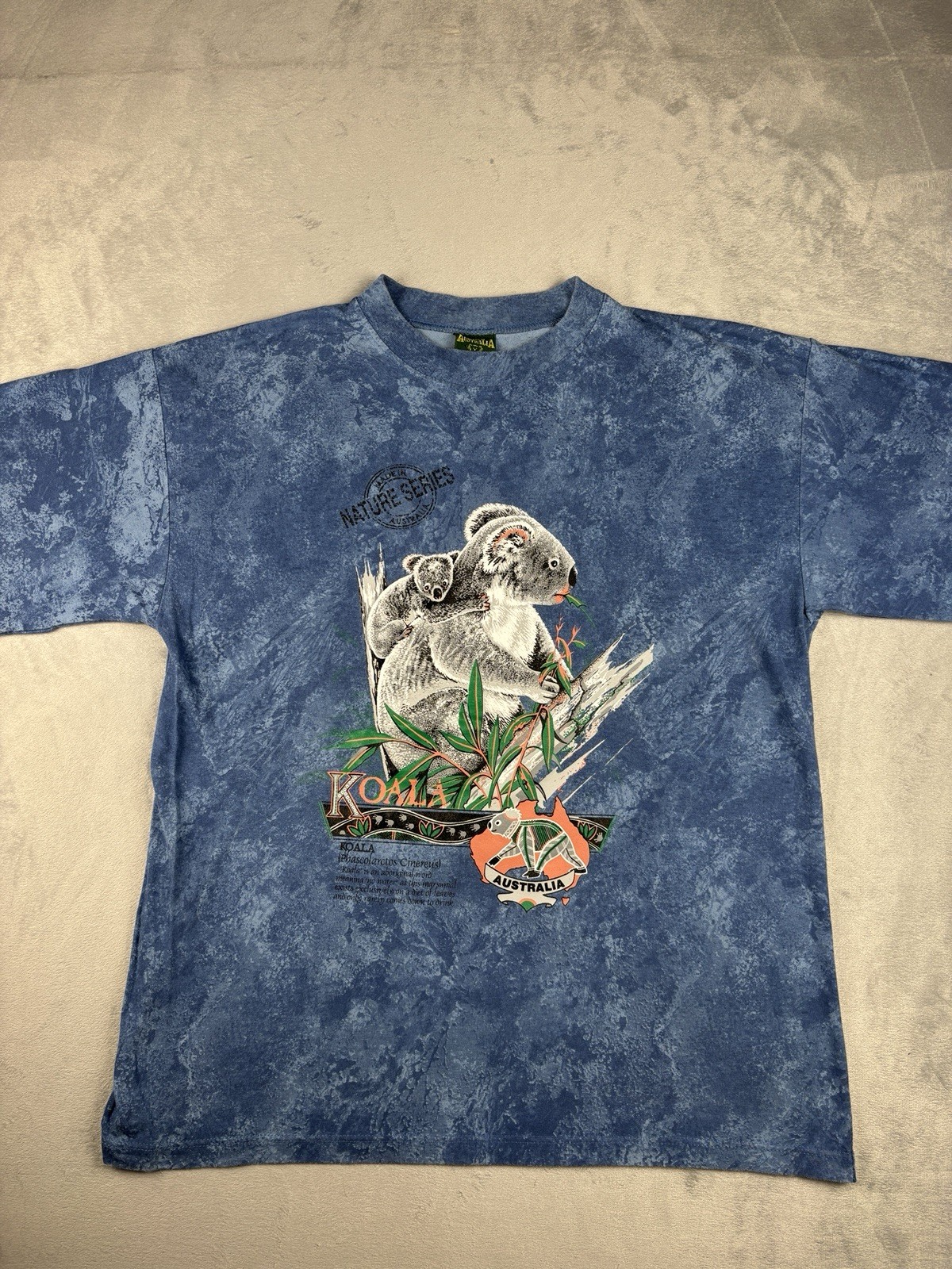 Made in Australia Nature Series Koala T-Shirt Blue Men’s Medium Vintage 90s gallery