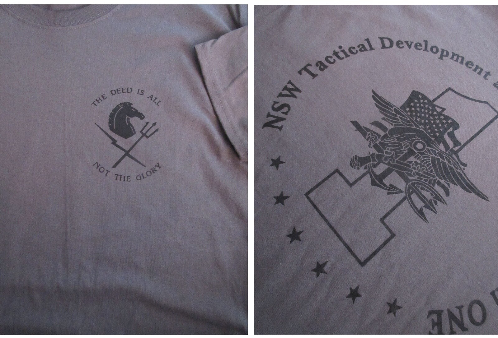 Navy Seals Black Squadron Devgru Silk Screened T-Shirt Gray Large US 6oz gallery