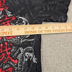 Y2K Raw State Skull Honor Men’s Small Shirt Black Red Foil Affliction Style AOP