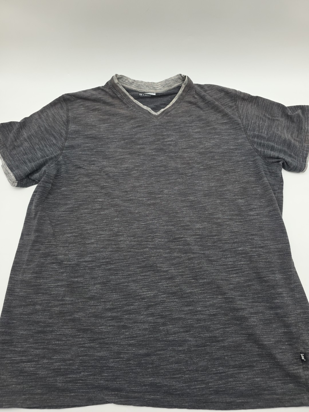 Lee T-Shirt Men 2XL Gray Cotton Blend V Neck Tee.#44686 gallery