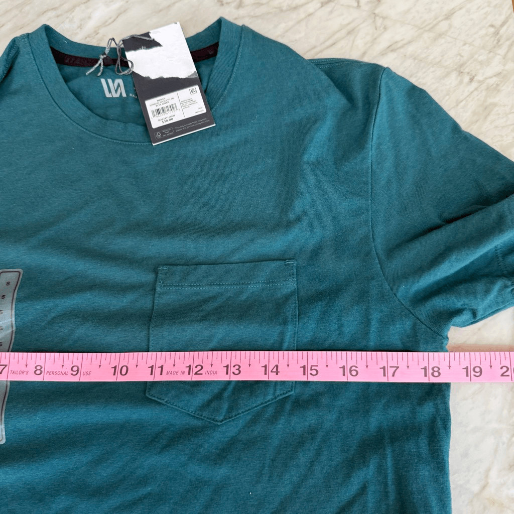 VRST men’s essential pocket blue green cotton stretch shirt size S NWT gallery