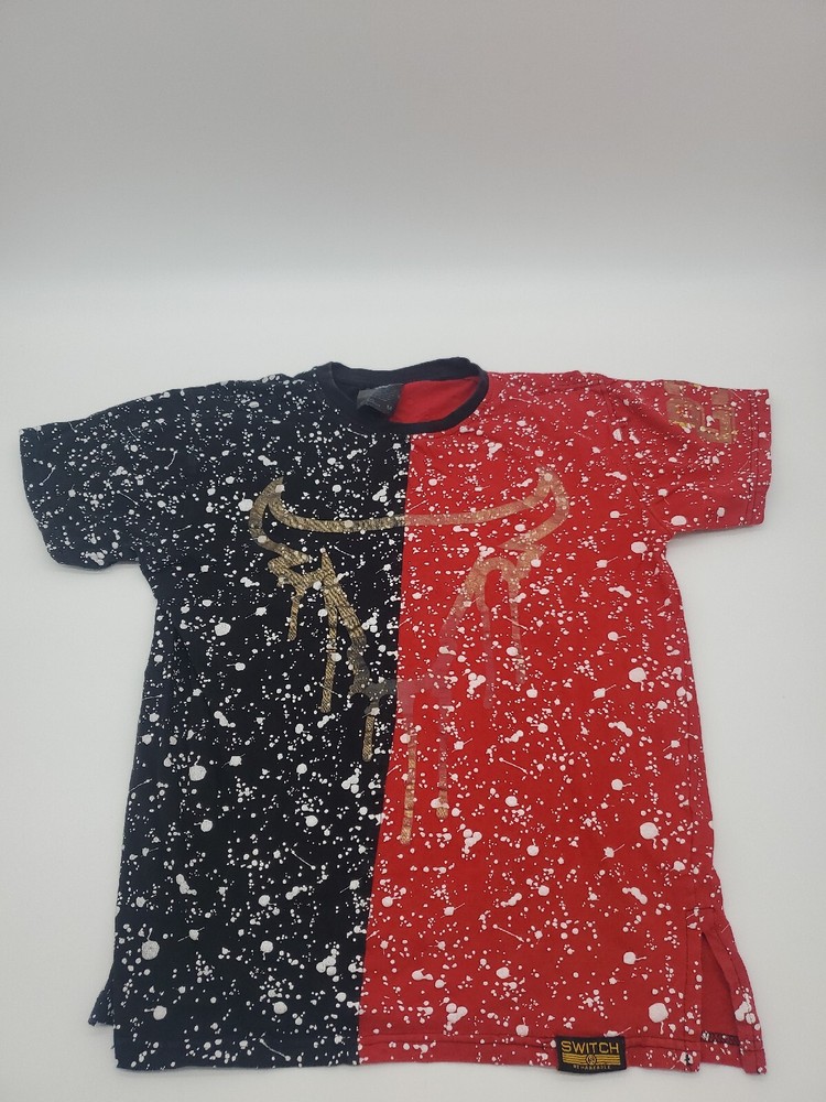 Switch Remarkable Shirt Mens Medium Red Black All Over Color Block..