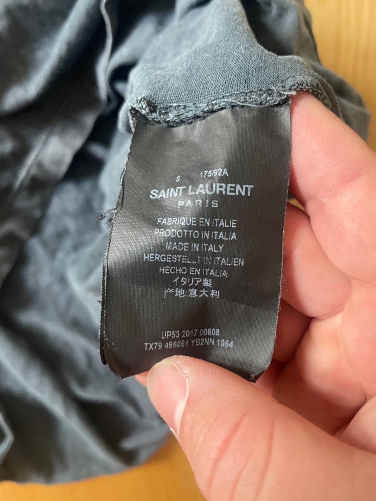 Saint Laurent Paris T-Shirt Navy Blue Oversized Cotton Size Small gallery