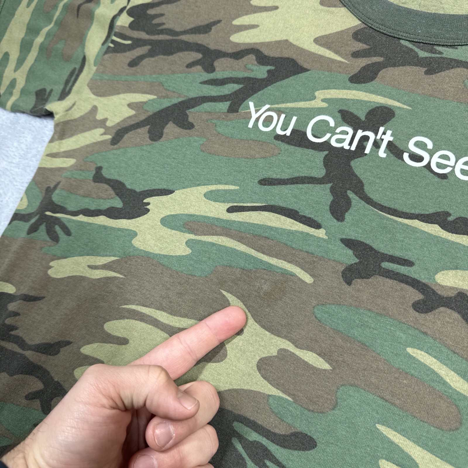 Rothco You Cant See Me Shirt Mens XL Green Camo Crewneck Y2K gallery