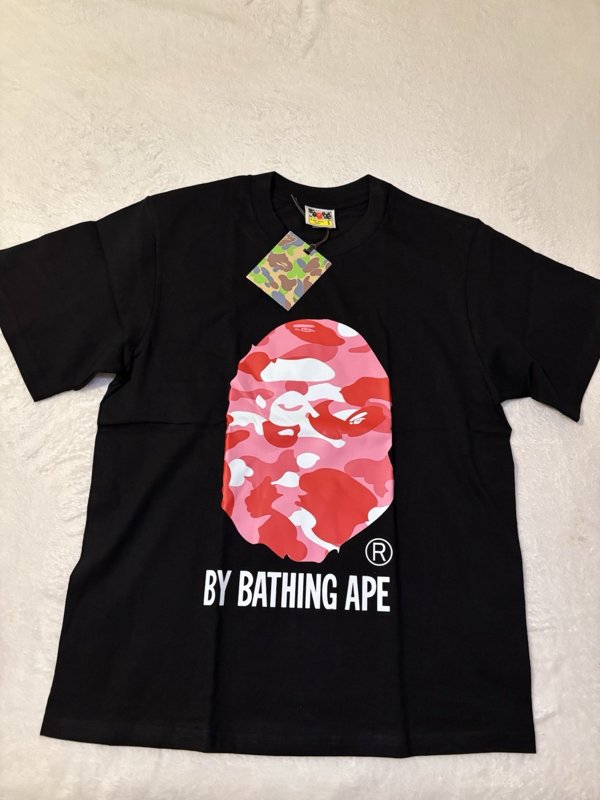 A Bathing Ape Men’s Black Ape Head Graphic Logo Crew Neck T-Shirt Size S
