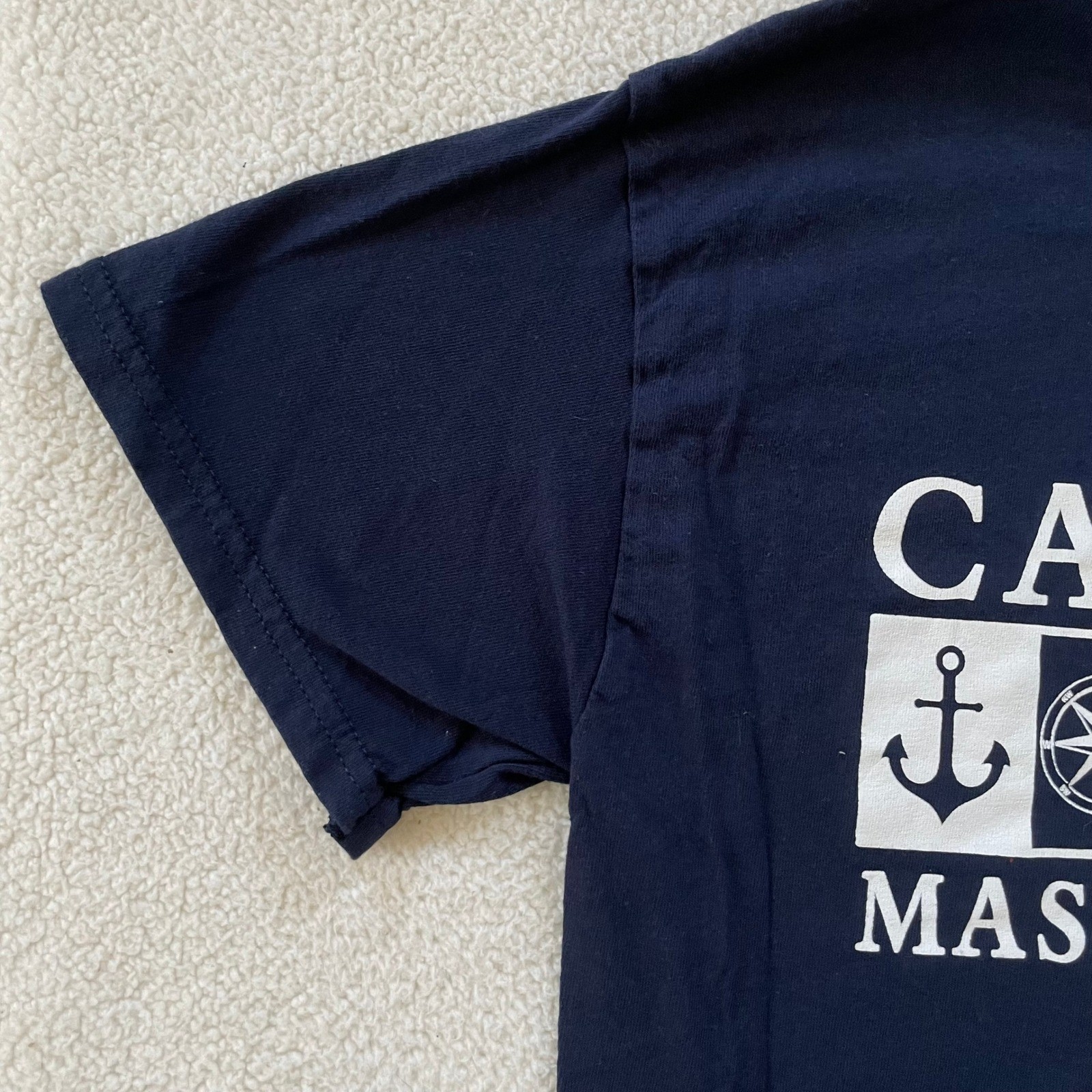 Gildan Mens M T-Shirt Navy Blue Cape Cod Massachusetts Graphic Nautical Anchor gallery