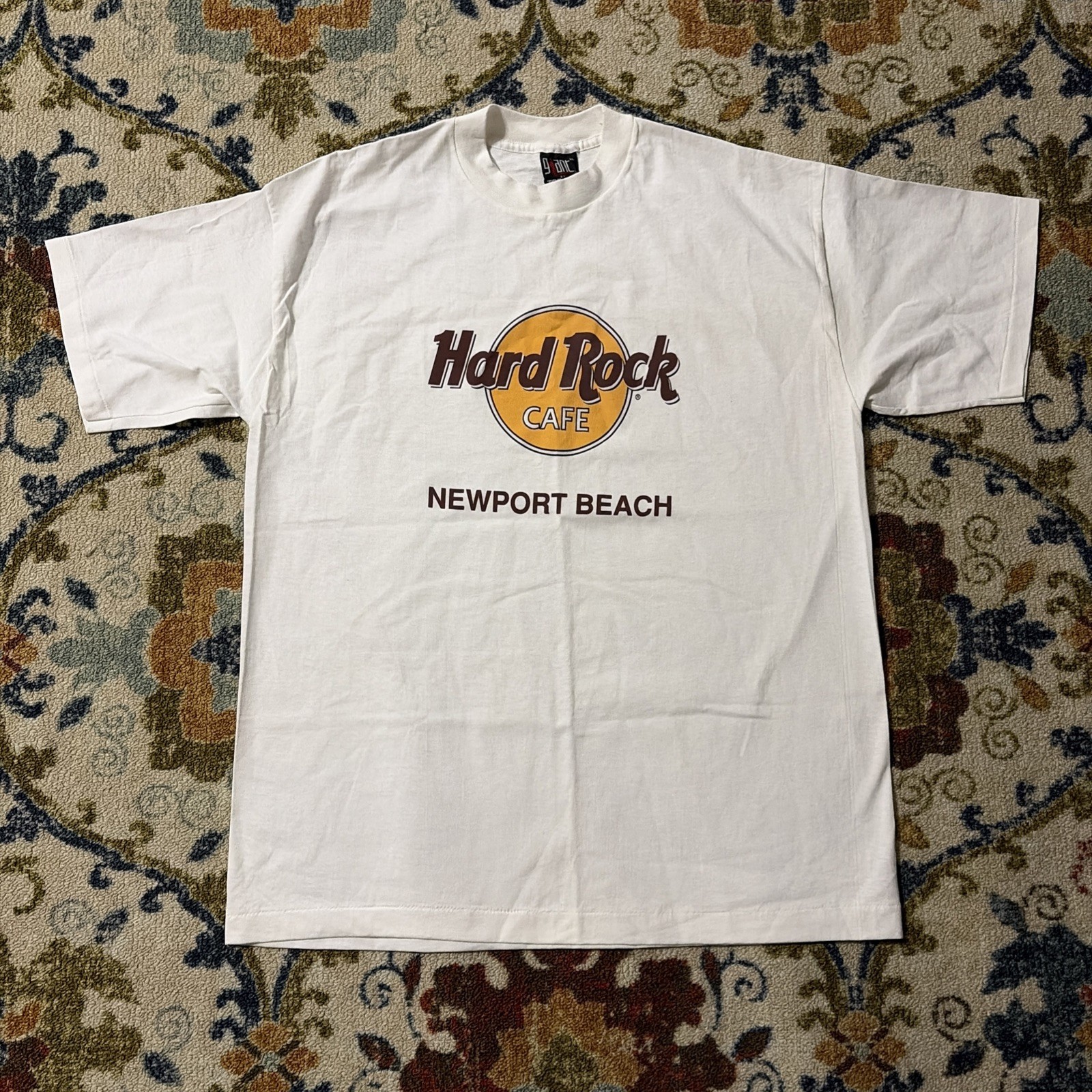 Vintage Hard Rock Cafe Newport Beach Shirt Mens XL White Made USA Giant 90s