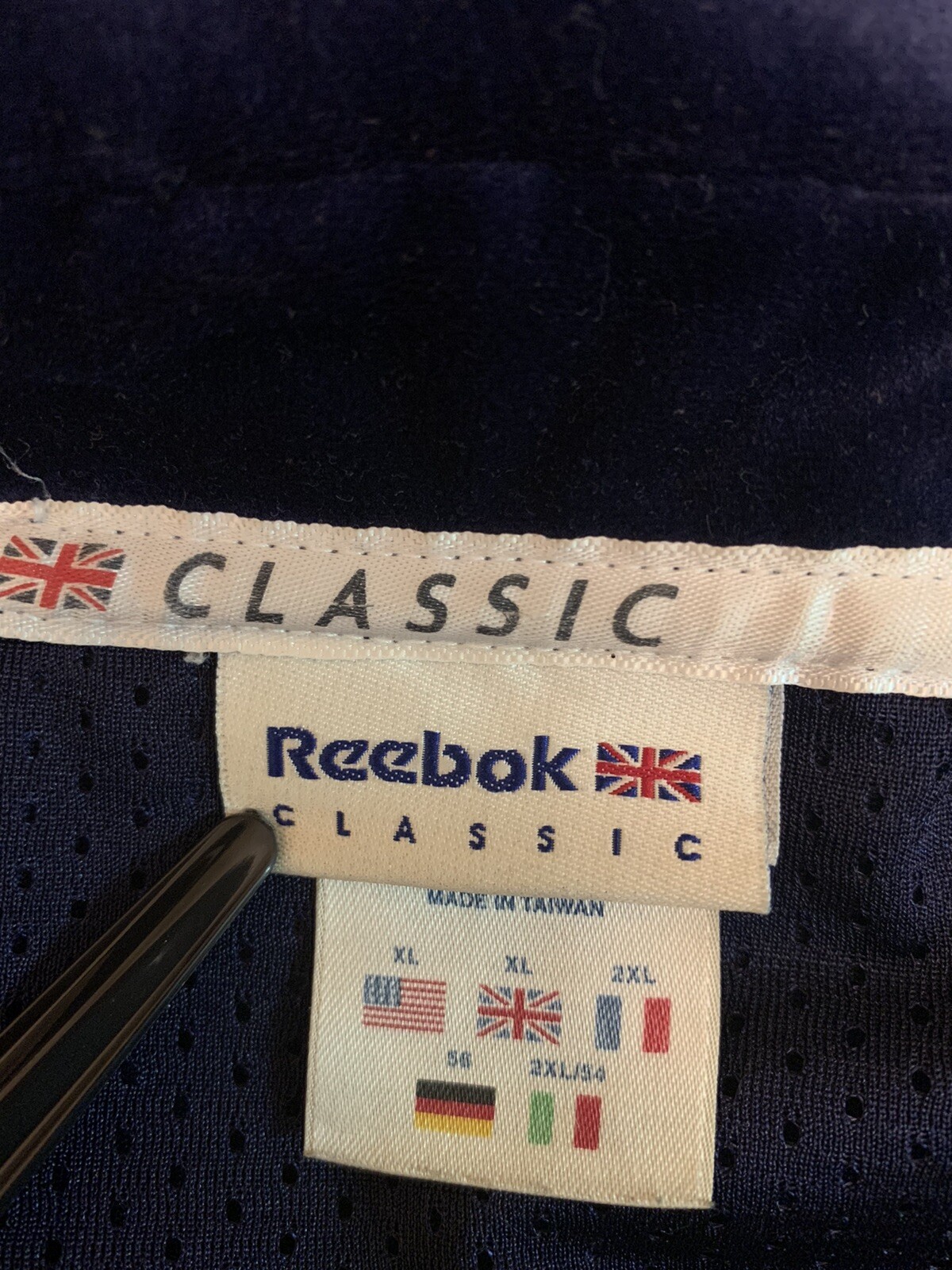 Reebok Classic Men’s Vintage Retro velvet like blue button down shirt top gallery