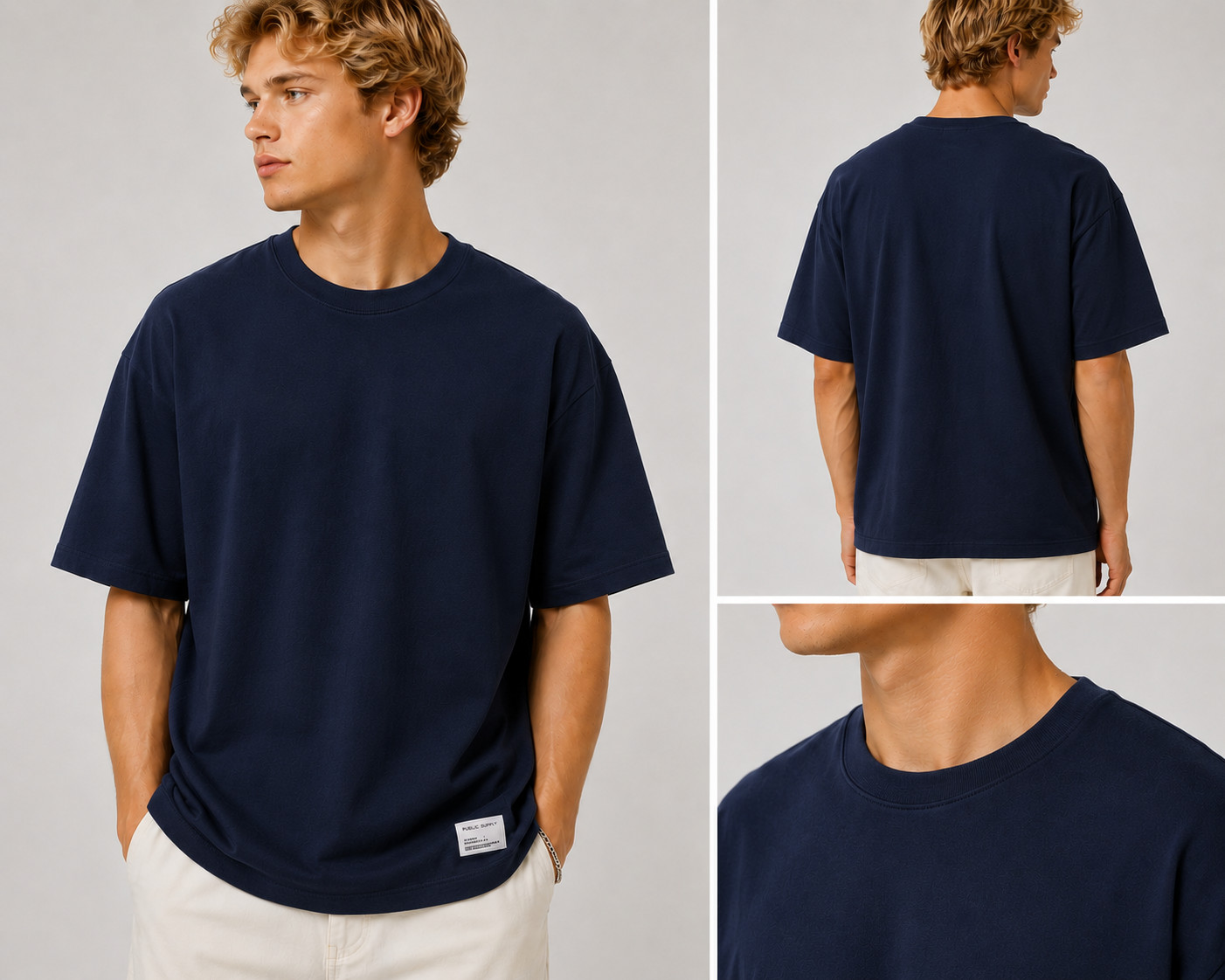 Public Supply Oversize Fit T-Shirt Men’s Navy Large NWT Crew Neck