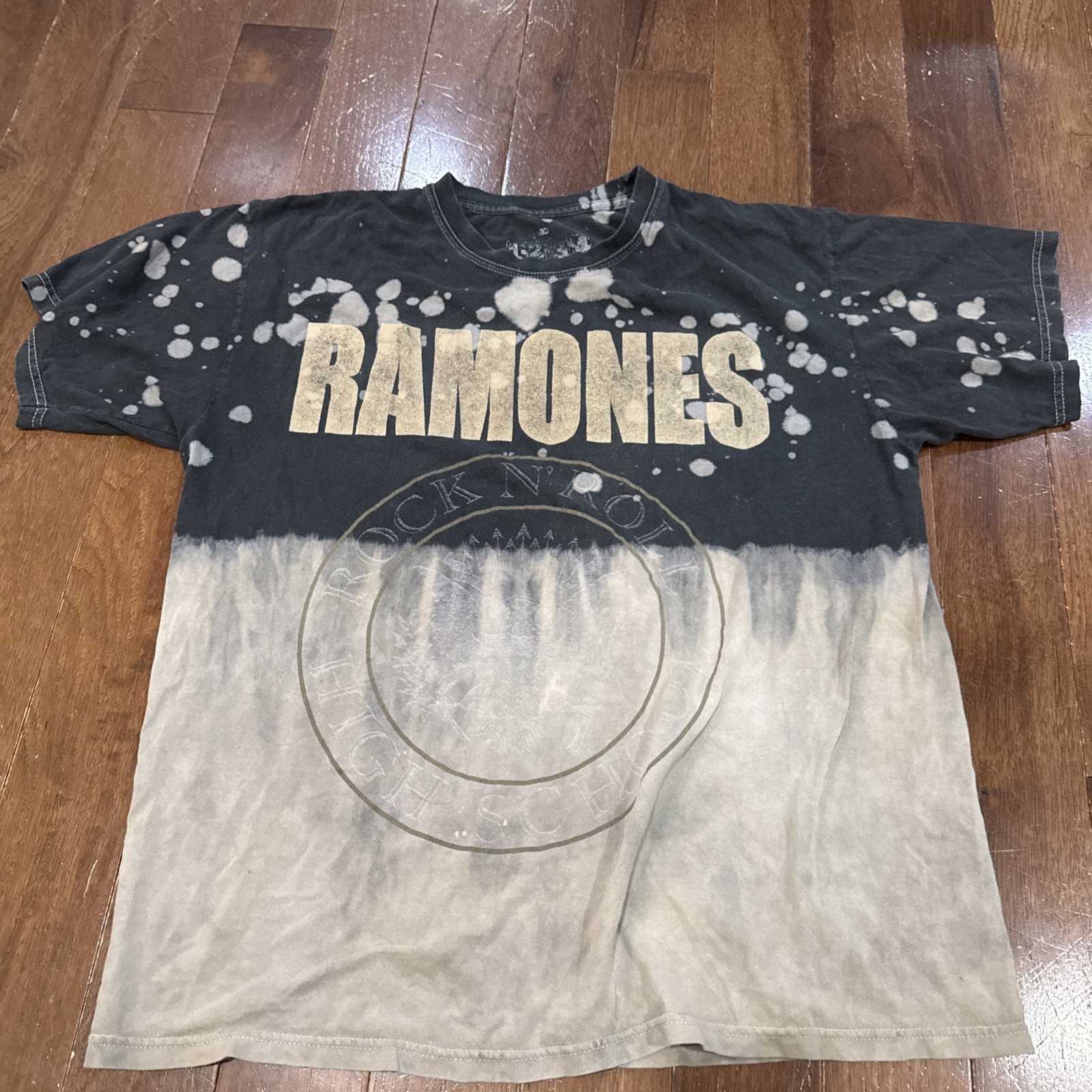 RAMONES ROCK N ROLL HIGH SCHOOL T SHIRT Punk Black Gray S/M Tie Dye Splatter gallery