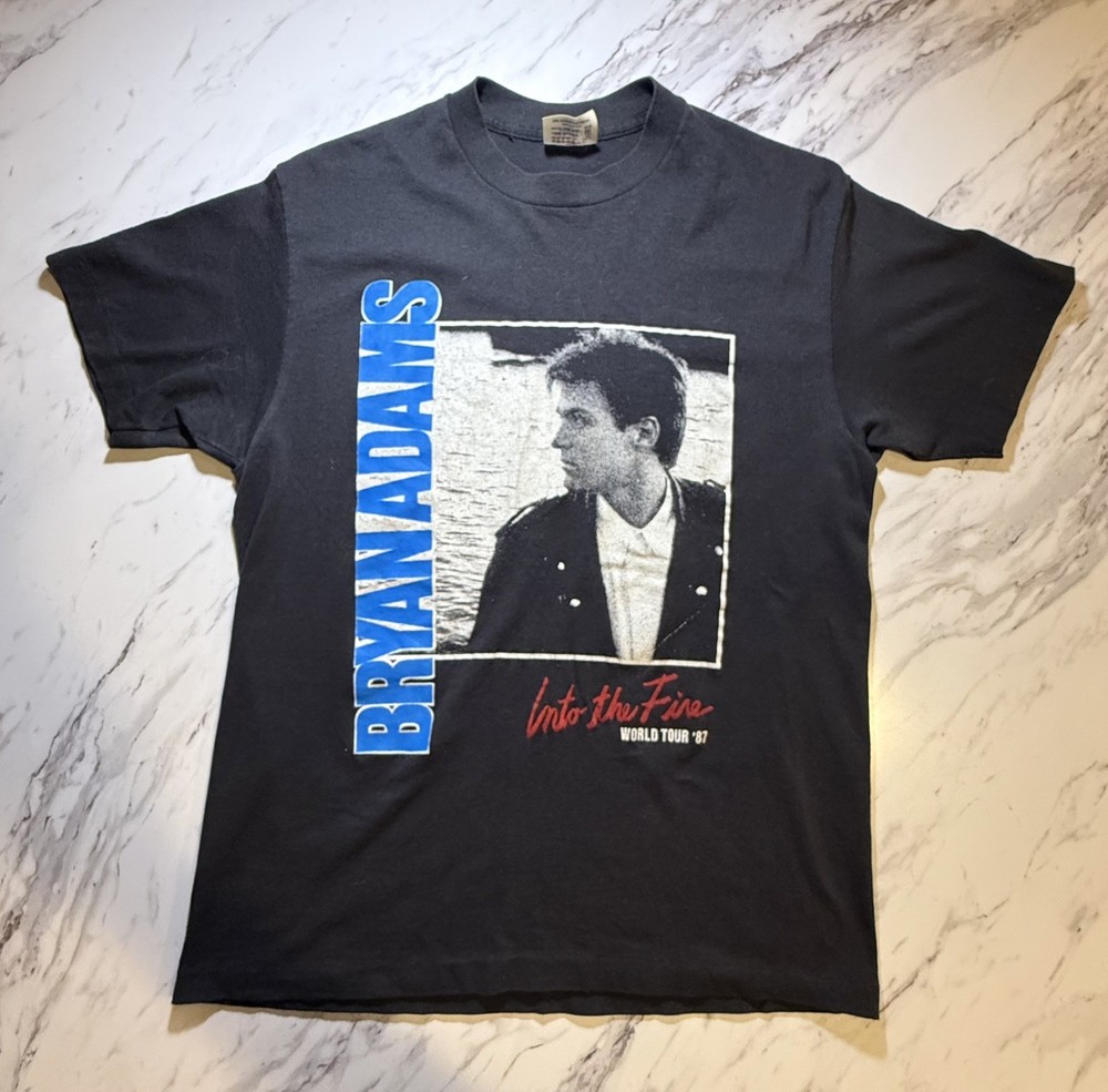 Vintage Bryan Adams Into The Fire World Tour 87 T Shirt Size Large TeeJays