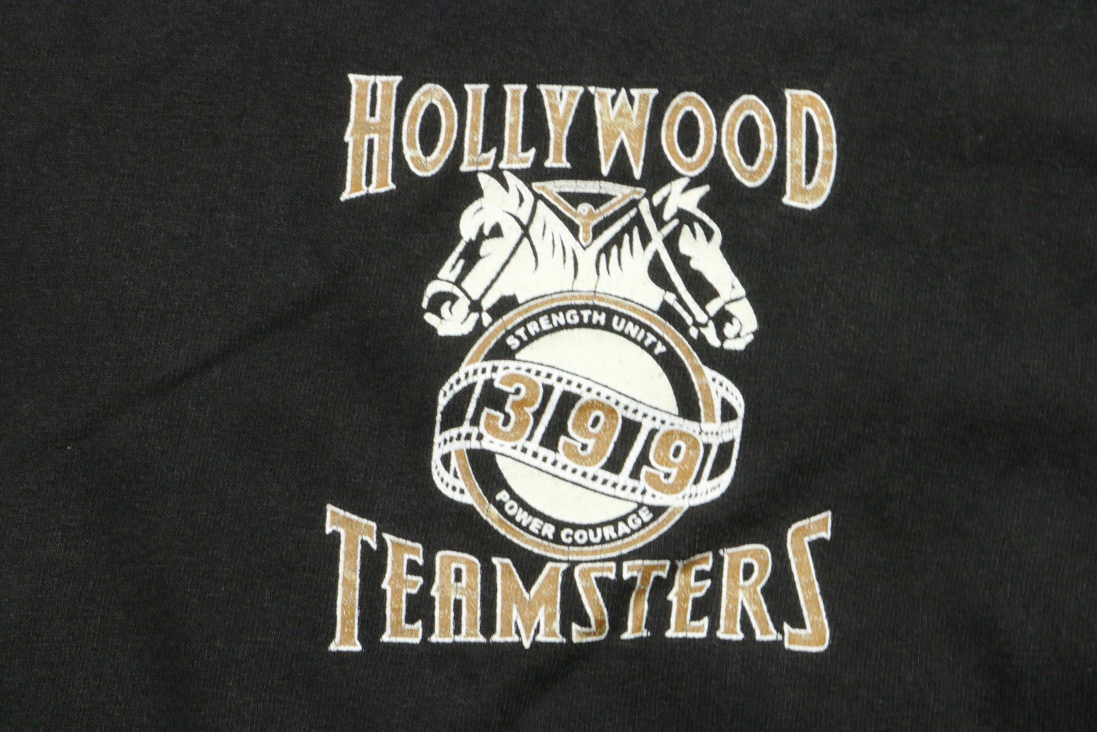 Bayside Hollywood Teamsters Shirt Mens Large Black Grinding Trucker Graphic Tee gallery