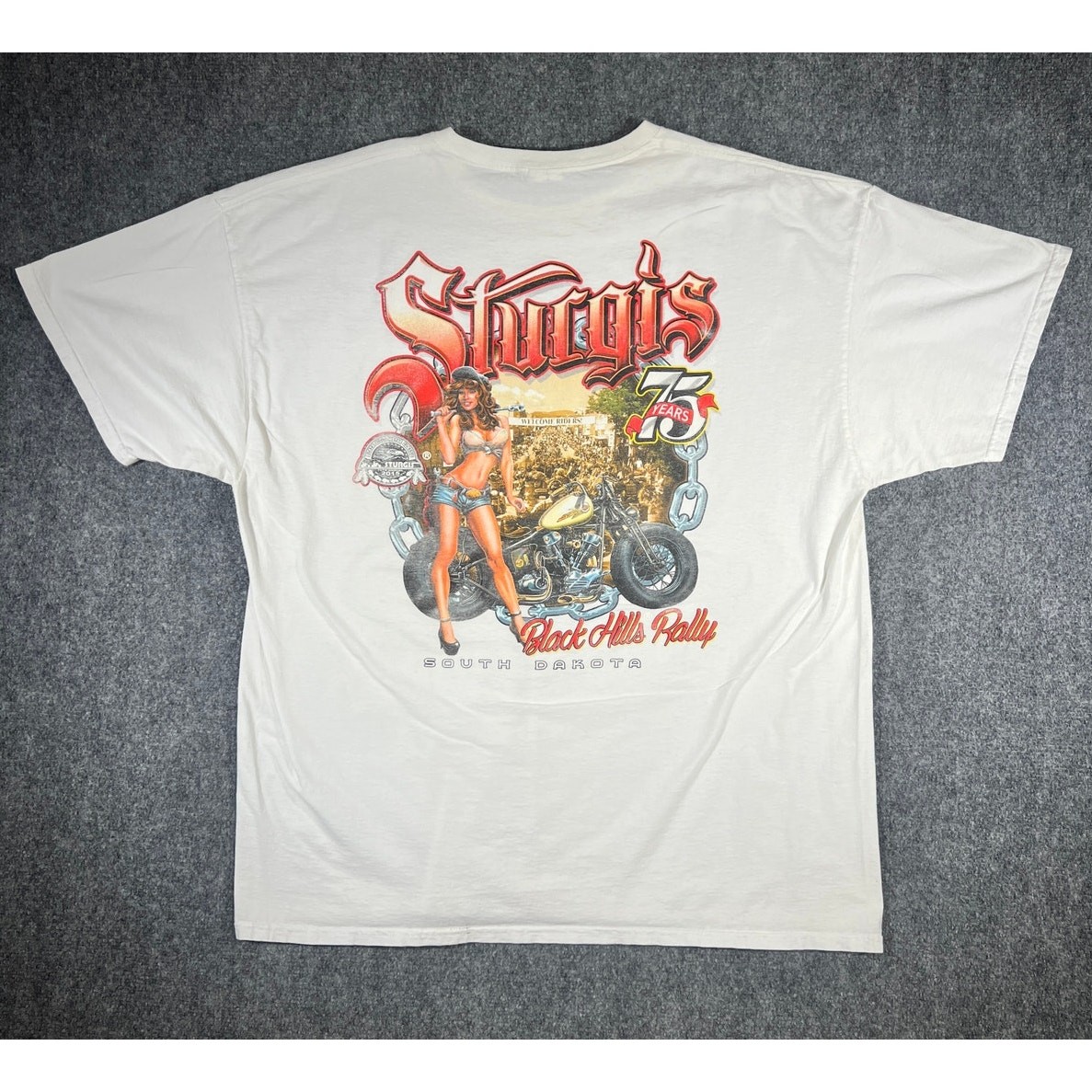 Sturgis Black Hills Rally 75th Anniversary T-Shirt 2XL South Dakota