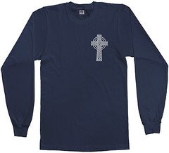 Threadrock Men’s Celtic Cross Chest Design Long Sleeve T-shirt Irish Religious