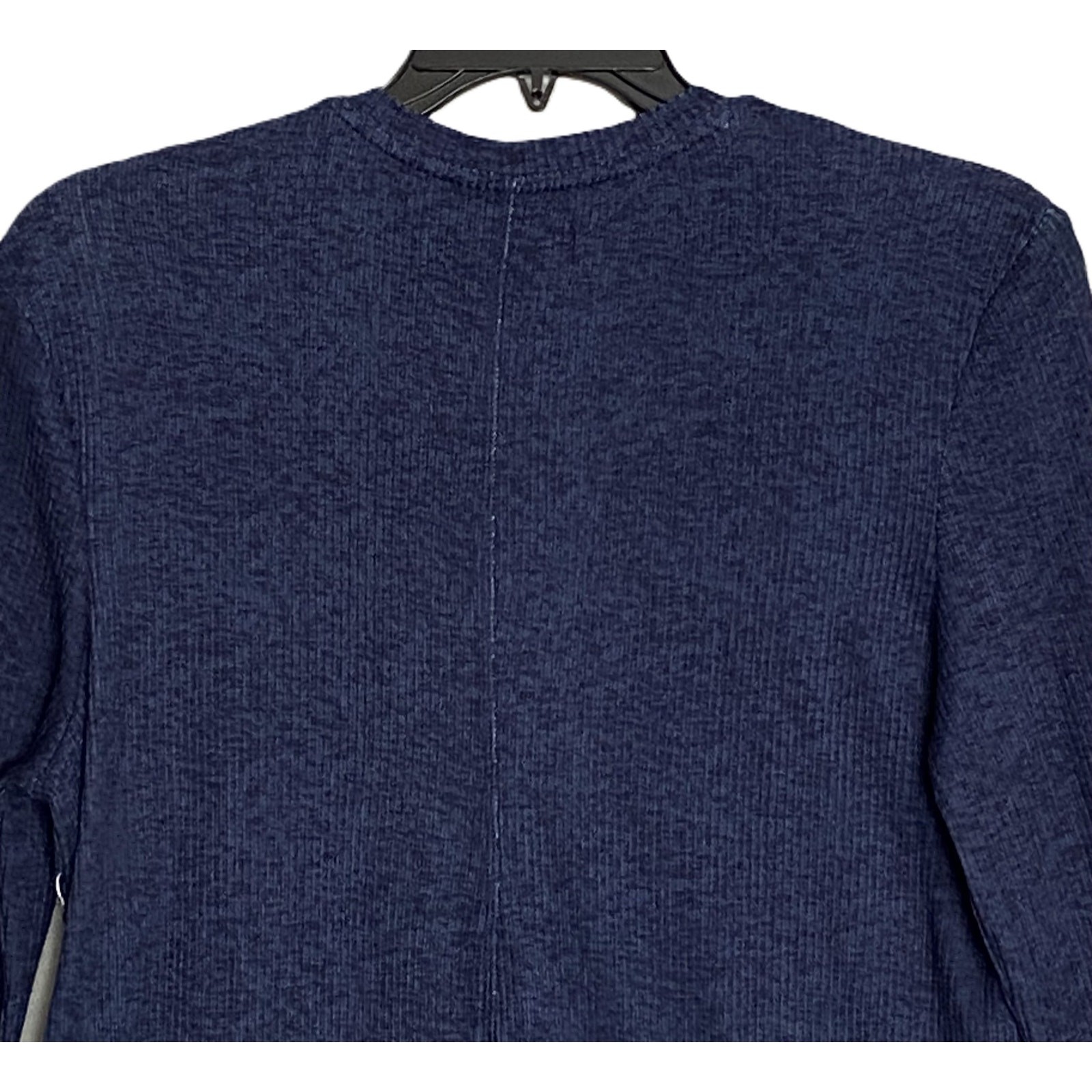 Ted Baker London T-Shirt Men's Small Ribbed Crew Neck Long Slv Navy Heather NEW gallery
