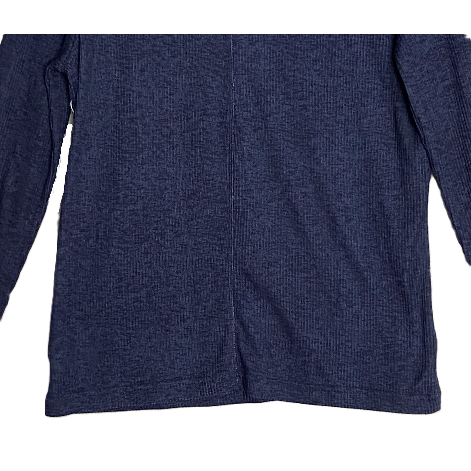 Ted Baker London T-Shirt Men's Small Ribbed Crew Neck Long Slv Navy Heather NEW gallery
