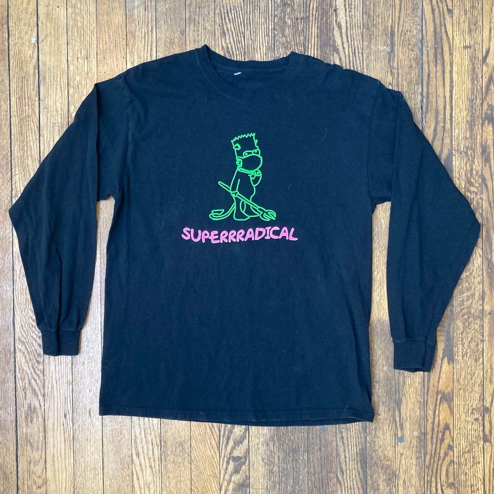 superrradical Lil Peep Devil Bart Simpson Mask Longsleeve Black T-Shirt MED/LRG