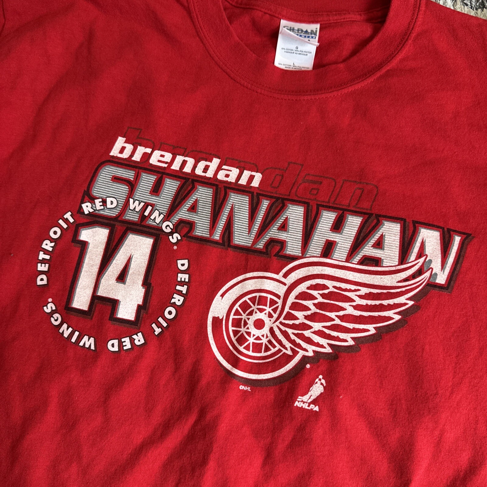 Vintage Detroit Red Wings Brendan Shanahan T-Shirt Men’s Size Large L Red NHL gallery