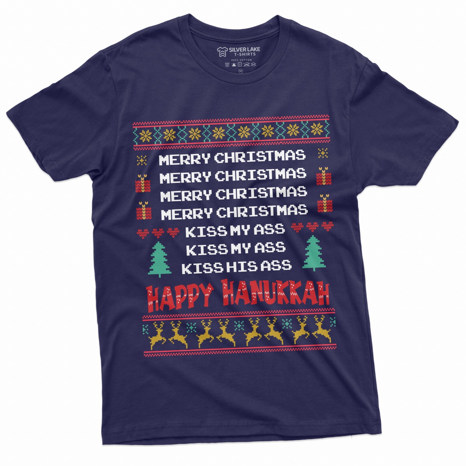 Men's Holiday Funny Shirt Merry Christmas Happy Hanukkah T-shirt classic movie T gallery