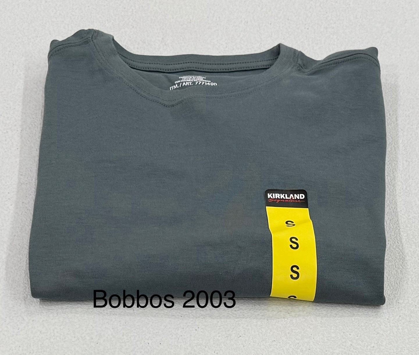 Kirkland Signature Men’s Pima Cotton Slub Tee, Dusty Blue, Size S gallery