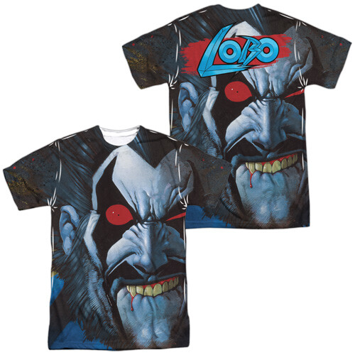 JUSTICE LEAGUE LOBO BIT LIP Licensed Men’s Graphic Sublimated Tee Shirt SM-3XL