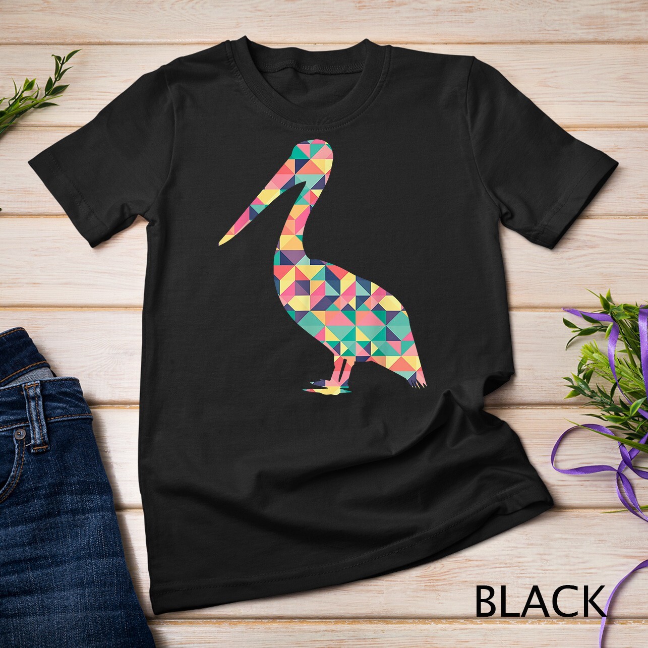Pelican Abstract Color Summer Bird Heron Lover Girl Gift Unisex T-shirt