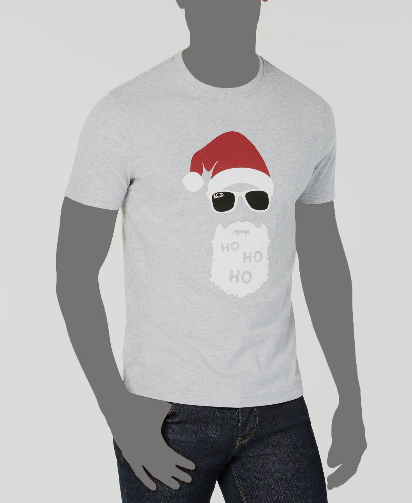 $120 Penguin Men Gray Short-Sleeve Cotton Tee Santa Graphic Crew-Neck T-Shirt S gallery