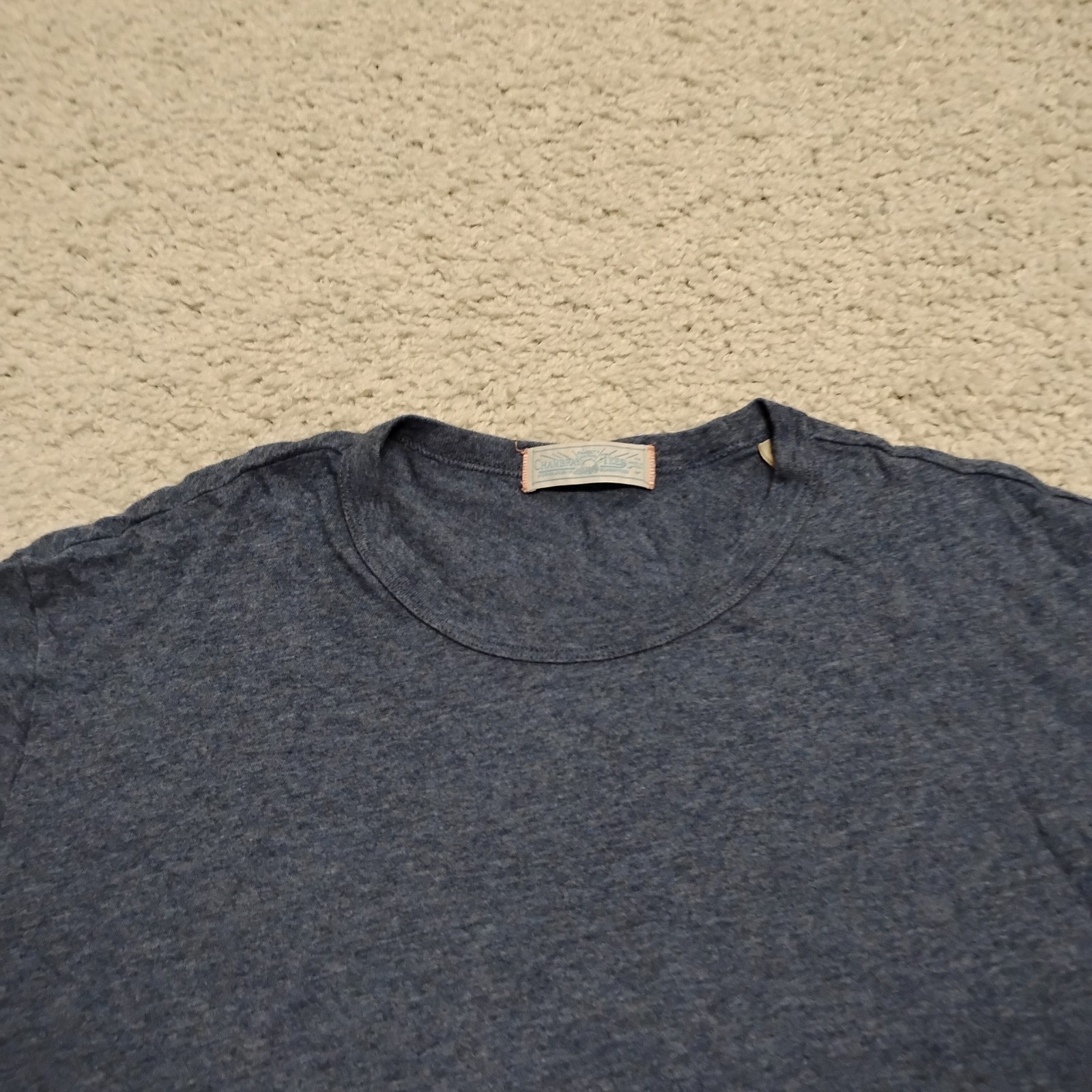 Faherty T Shirt Mens XL Blue Crew Chambray Tees Modal Casual Beach Designer Logo gallery