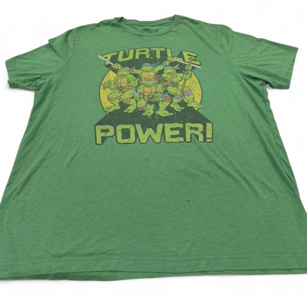 Nickelodeon TMNT Turtle Power Green Graphic Print T-Shirt XL/XG 46-48 Crew