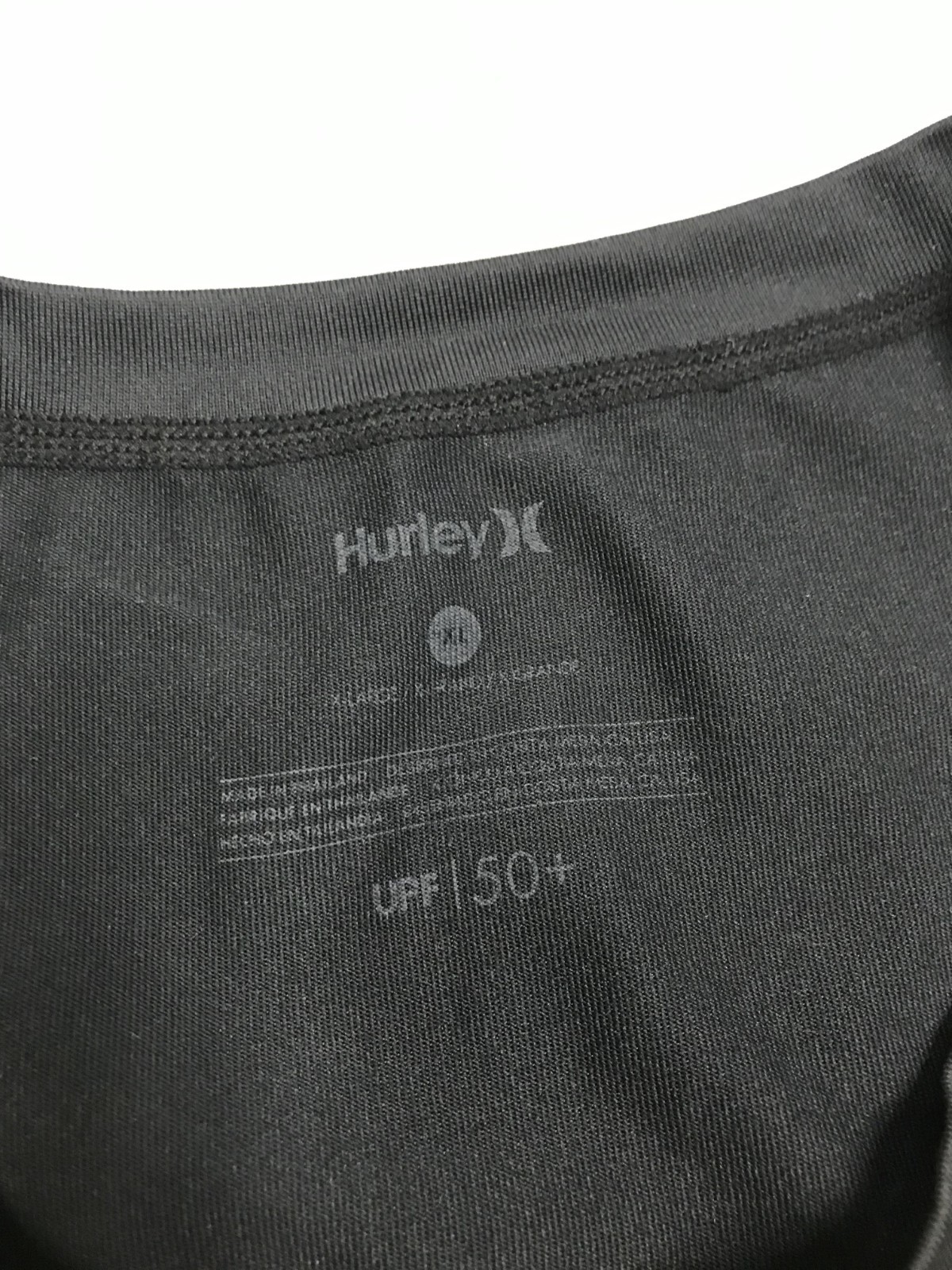 Hurley T-Shirt Mens XLarge Black Short Sleeve UPF 50 Outdoor Beach Swim Logo gallery