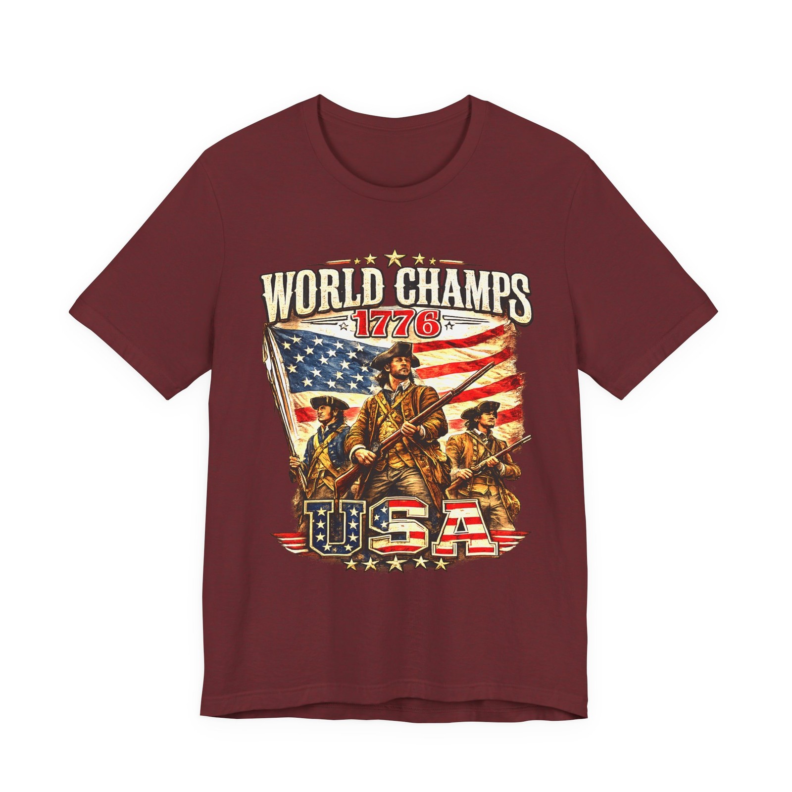 World Champs 1776 USA soldiers graphic Tee | American flag patriotic shirt gallery