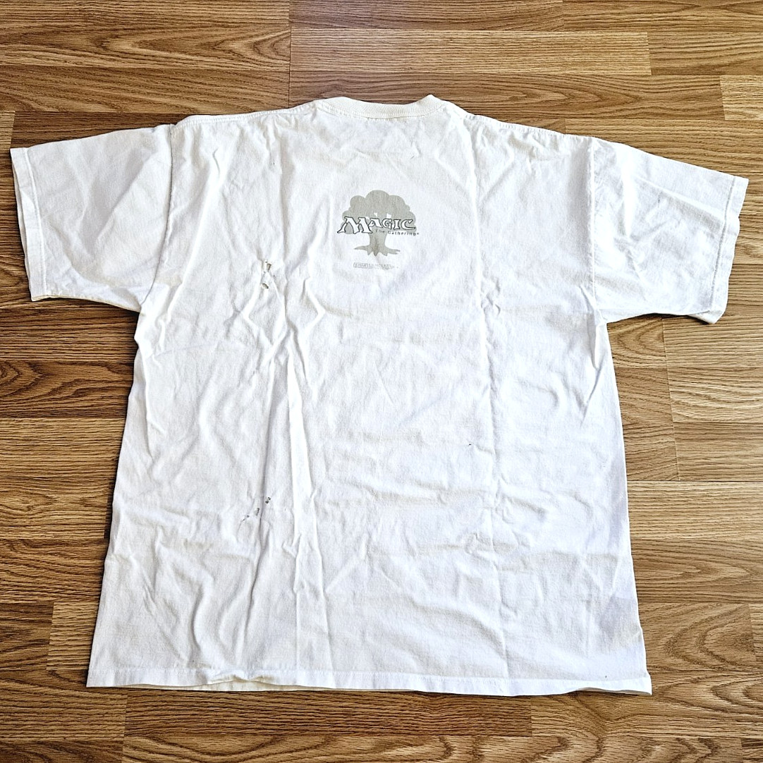 Vintage 90s Magic The Gathering Nature Symbol Role Playing T Shirt Rare XL gallery