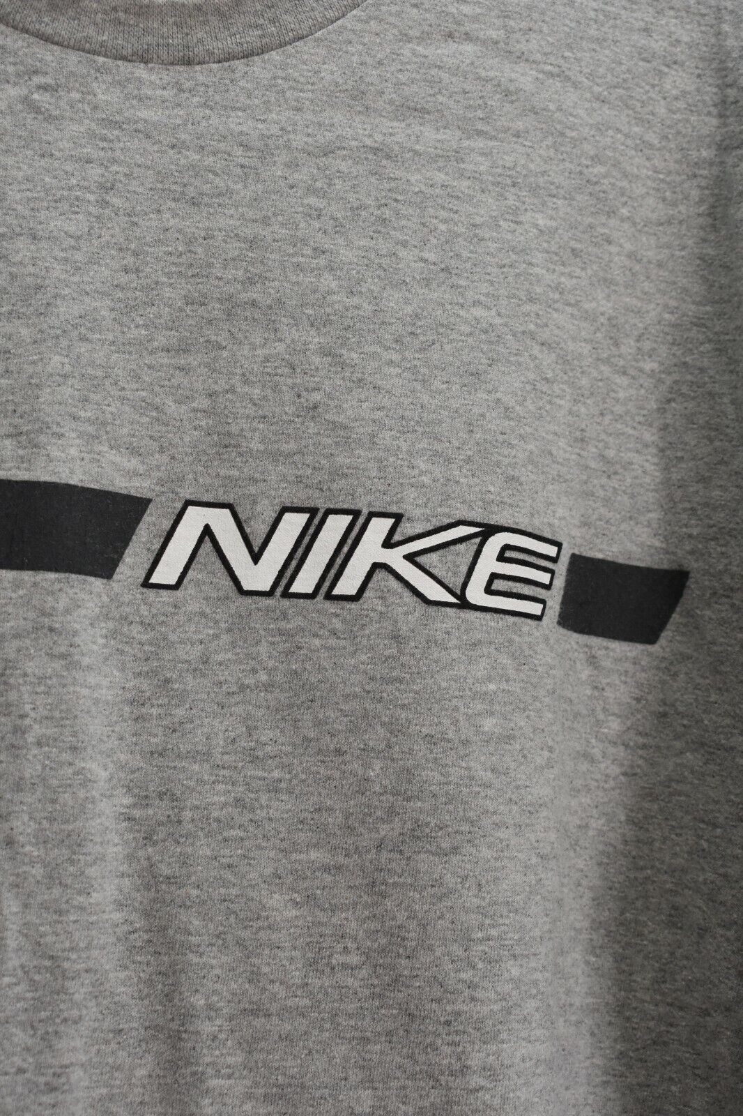 Nike Mens Gray Nike Logo Scoop Neck Short Sleeve Mexico Made Casual T Shirt L gallery
