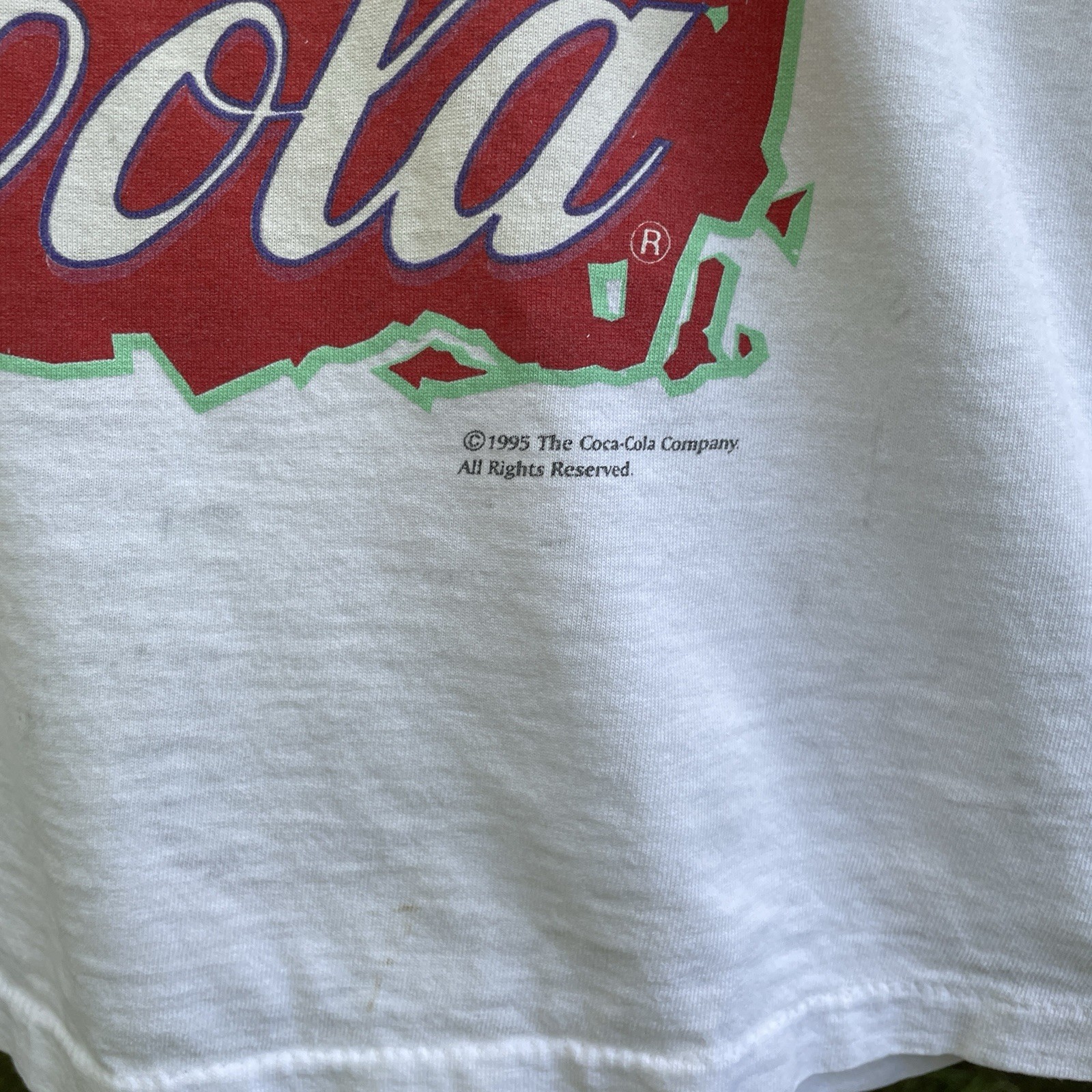 Vintage Coca Cola T Shirt Adult Fire Sun Double Sided 1995 Made In USA Men's L gallery