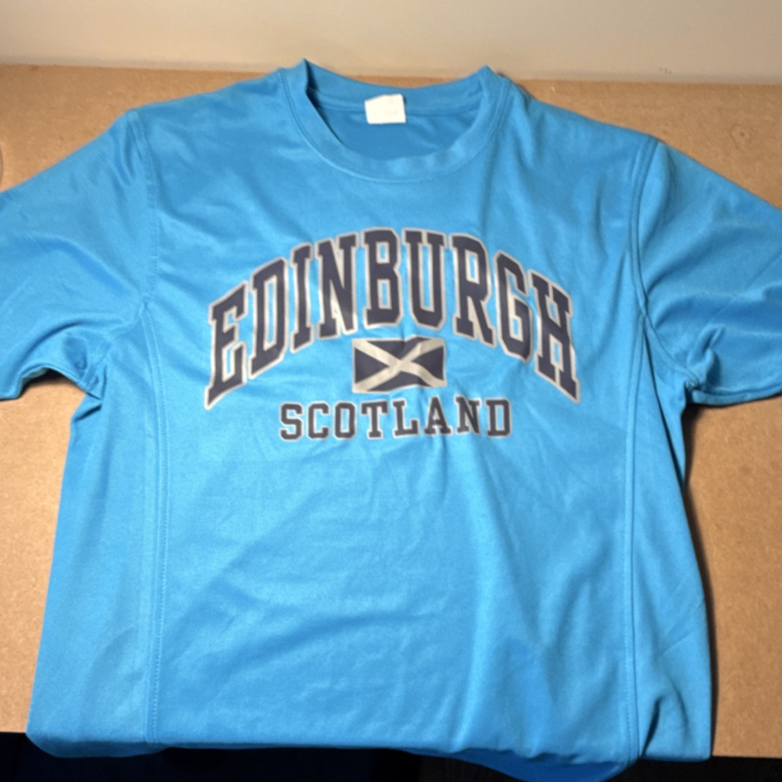 AWDis Edinburgh Scotland Graphic Blue Jersey T-Shirt Men’s Size M