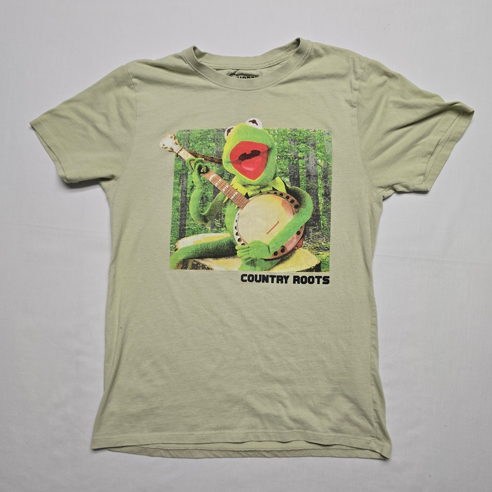 The Muppets Movie Shirt Banjo Playing Kermit Country Roots Music Green M Tee