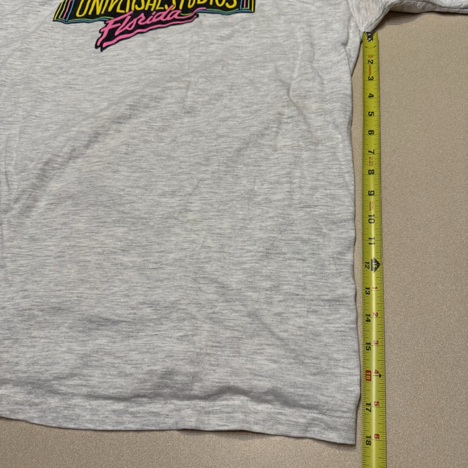 Vintage 90s UNIVERSAL STUDIOS FLORIDA NEON Beefy T-shirt See Pics Spots XXL USA gallery