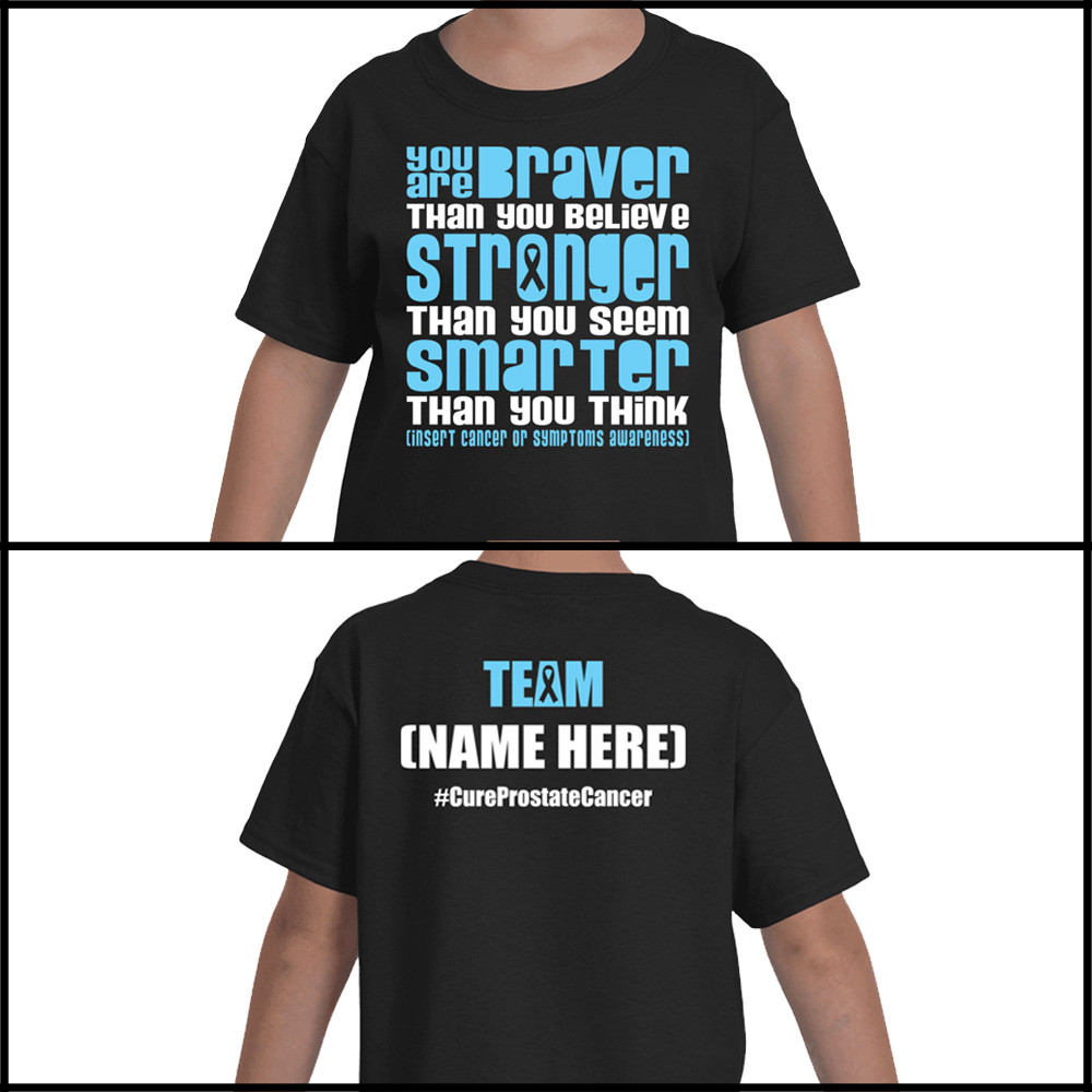 Personalized Prostate Cancer Awareness T-Shirt Braver Light Blue Ribbon Custom gallery