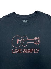 Patagonia Live Simply One String Guitar Logo Black Tee-Shirt Size Large