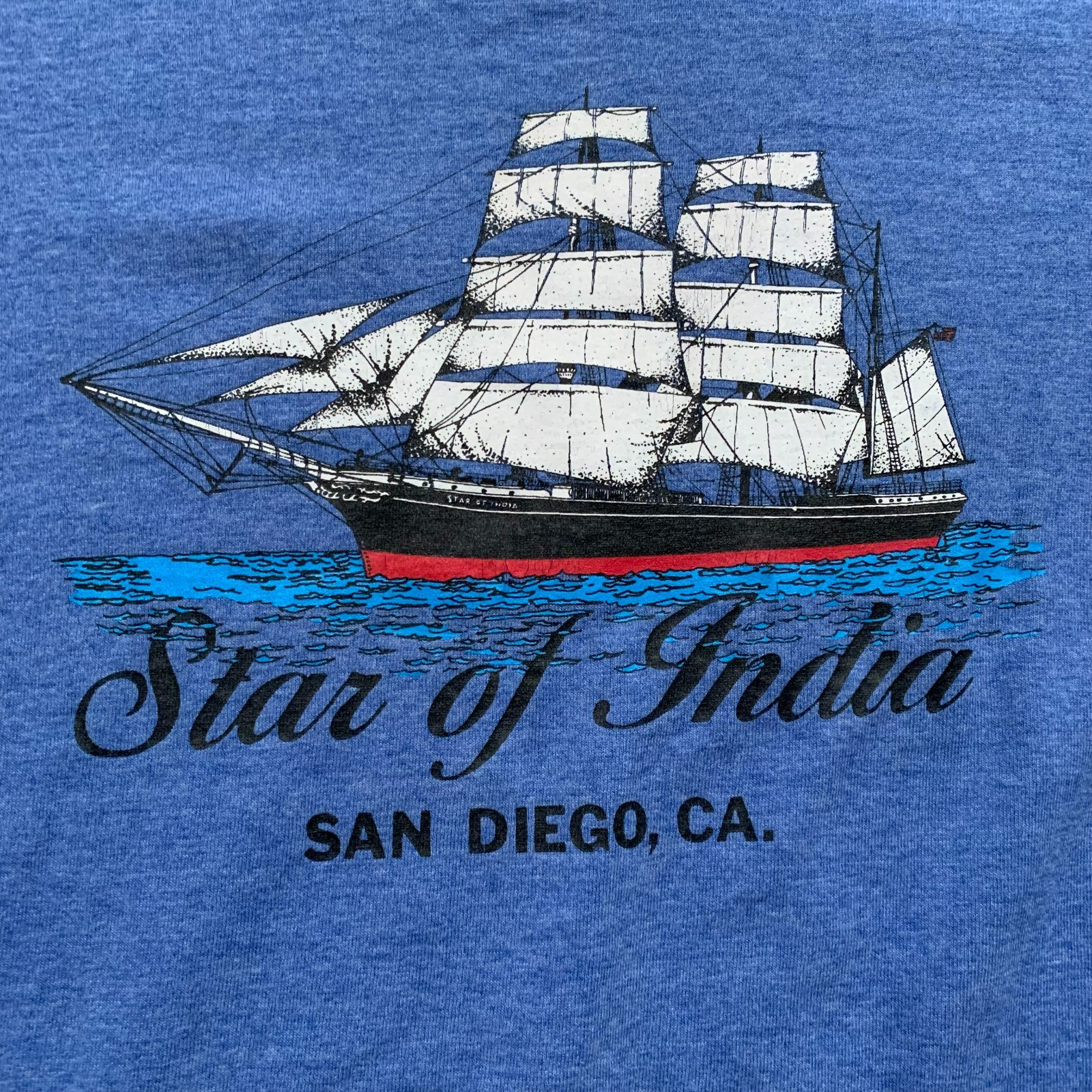 Vintage 90s Star of India Sailing Ship San Diego CA Single Stitch T-Shirt Size L gallery