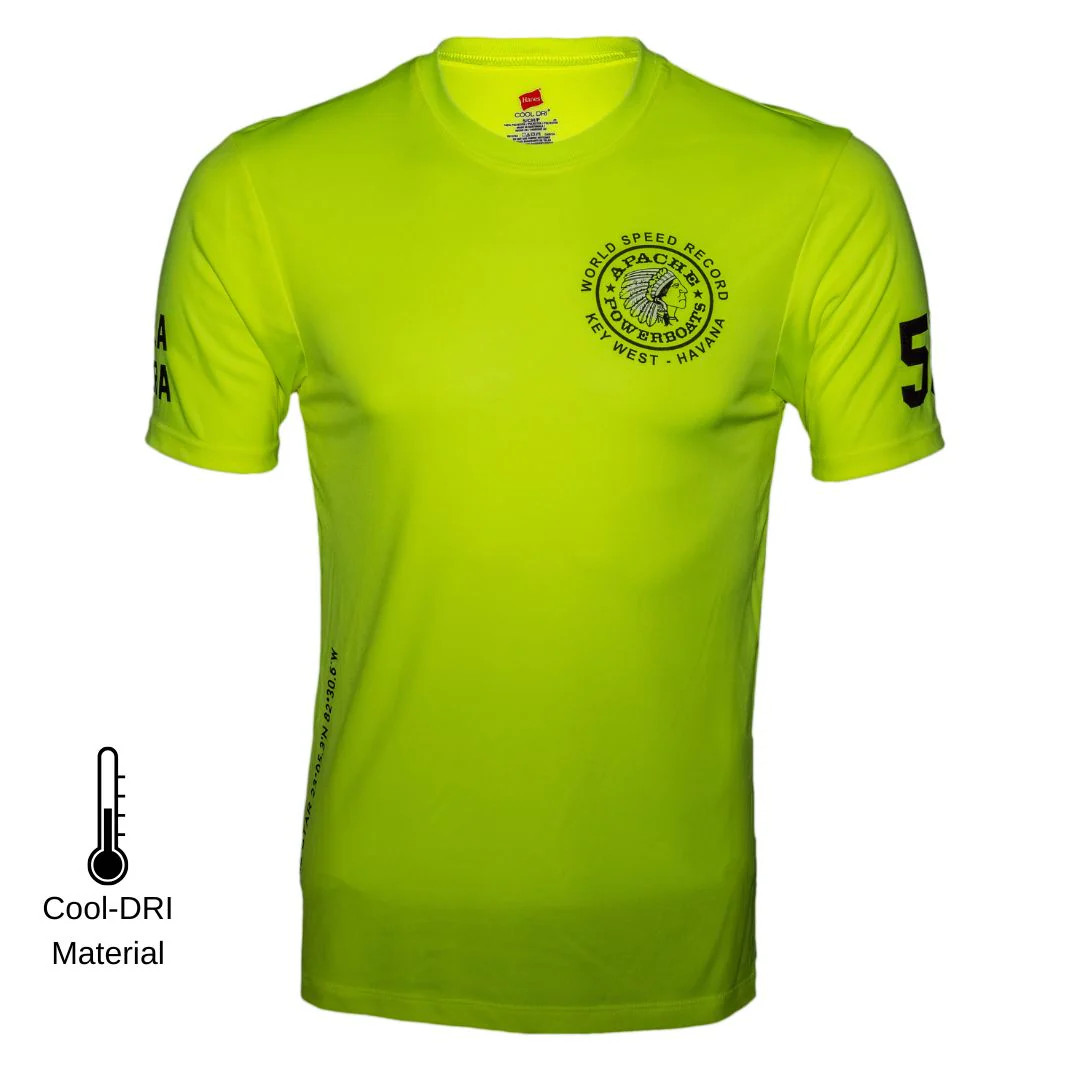 Official World Speed Record Apache Star Tee | Cotton/Performance | Safety Green gallery