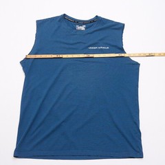 Under Armour Heatgear Blue Striped Sleeveless Tee Men’s L Semi-Fitted – Read!