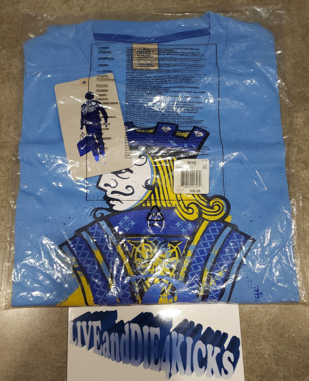 Nike Blue Ribbon 2006 Air Force 1 Collection Royale Michael Vick Sz XXL 2XL RARE