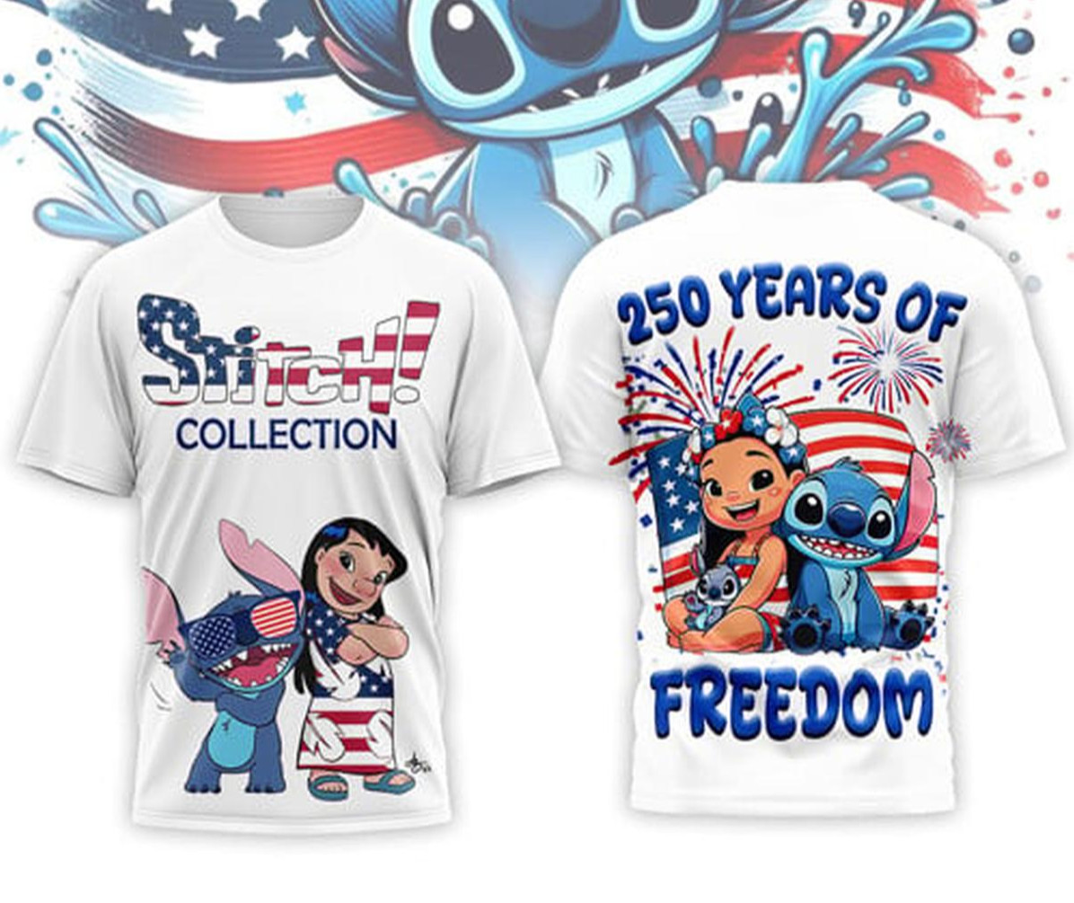 Stitch USA 250 Years Of Freedom AOP T-Shirt gallery